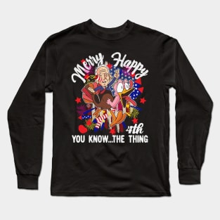 Funny Joe Biden Happy 4th Of You Know The Thing Confused 4th Long Sleeve T-Shirt